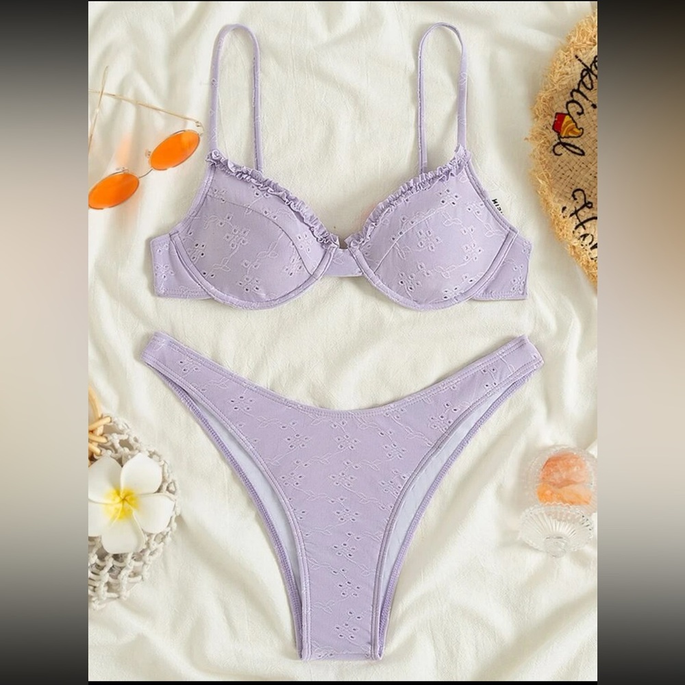 shein lilac purple bathing suit, size large.